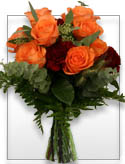Fall Charm - Orange Roses & Carnations Bouquet